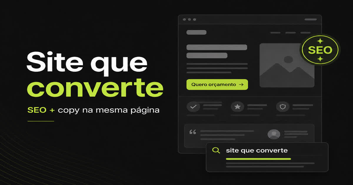 Site que converte com SEO e copy na mesma página