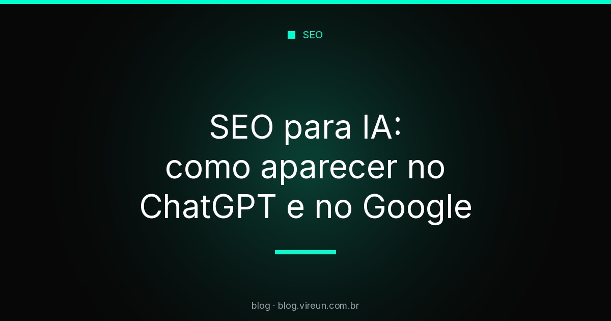 Capa: SEO para IA ChatGPT e Google