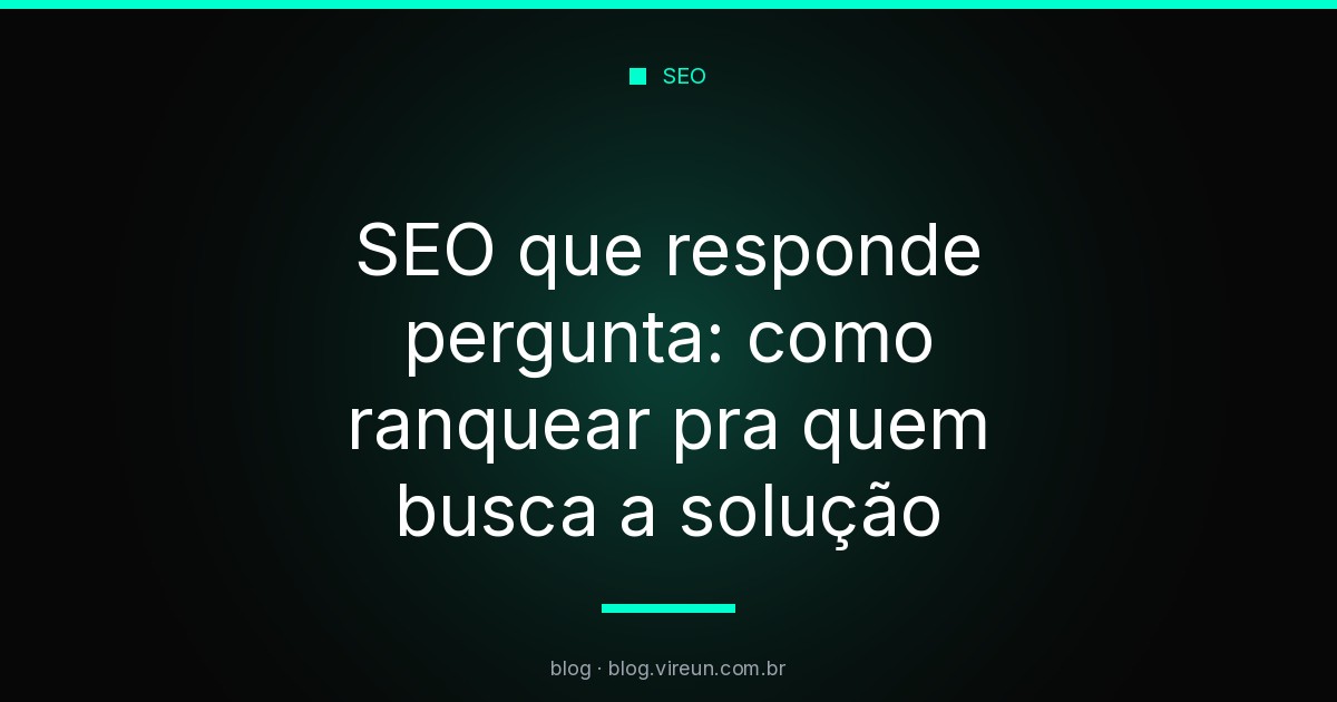 Capa: SEO que responde pergunta